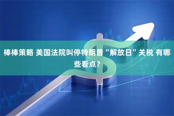 棒棒策略 美国法院叫停特朗普“解放日”关税 有哪些看点？
