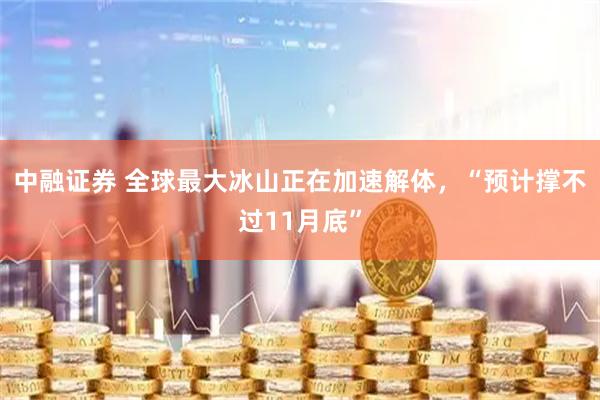 中融证券 全球最大冰山正在加速解体，“预计撑不过11月底”