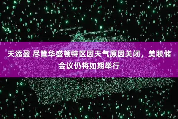 天添盈 尽管华盛顿特区因天气原因关闭，美联储会议仍将如期举行